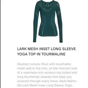 ALO YOGA Lark Mesh Inset Long Sleeve